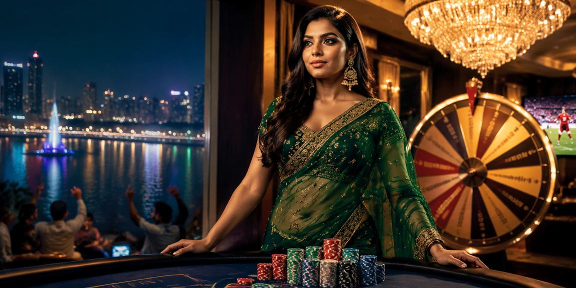 A young Bangladeshi woman using an online betting platform on her smartphone